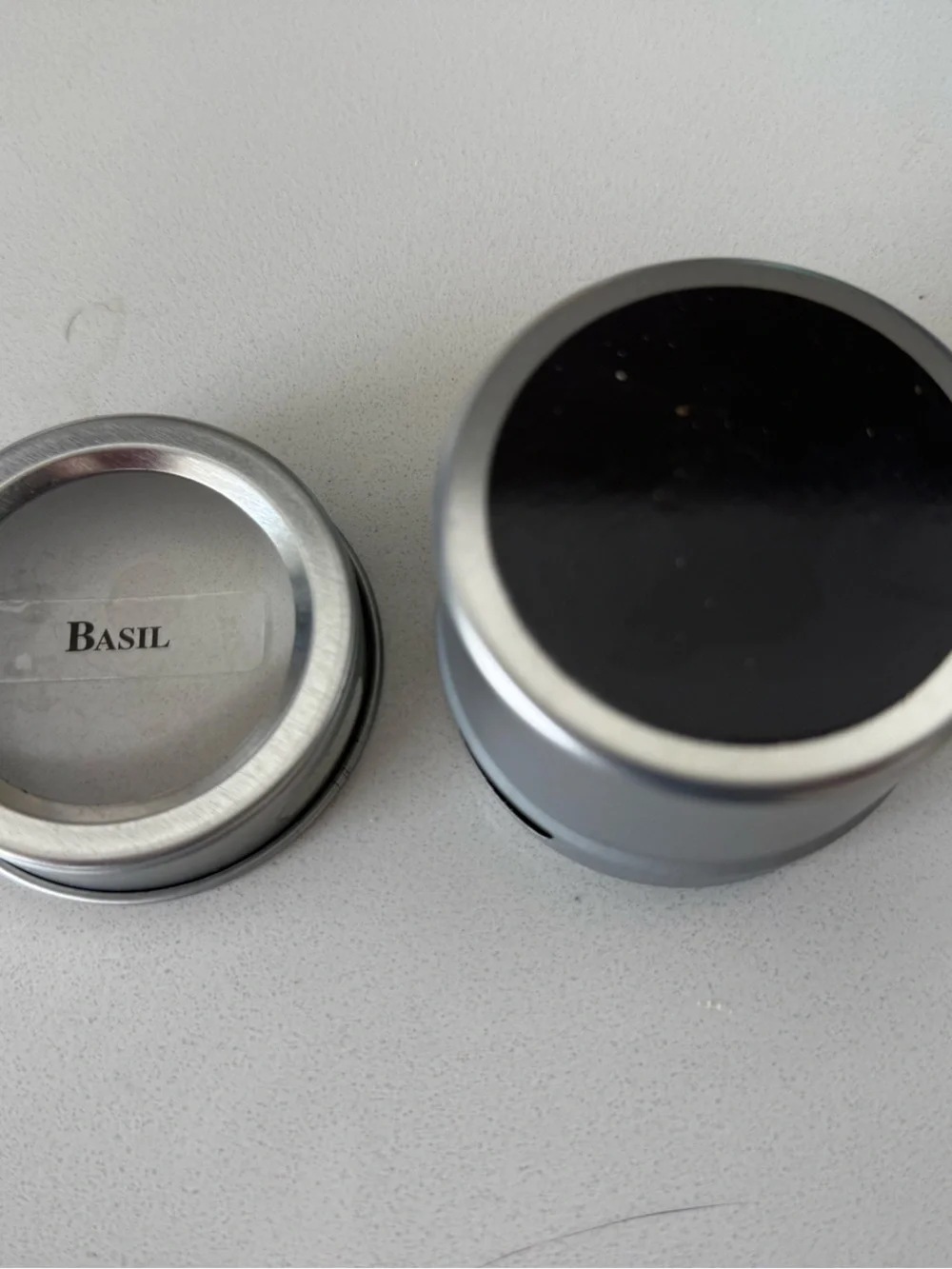 Magnetic Stainless Steel Spice Jars Set - Silver